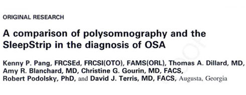 comparison of polysomnography and the sleepstrip in the diagnosis of OSA